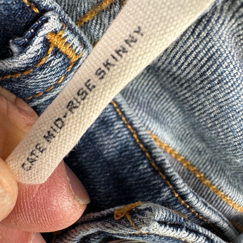 Rag & Bone Jeans Women 26 "Cate" Mid Rise Skinny Med Wash Fade Street Whisker - Picture 11 of 14